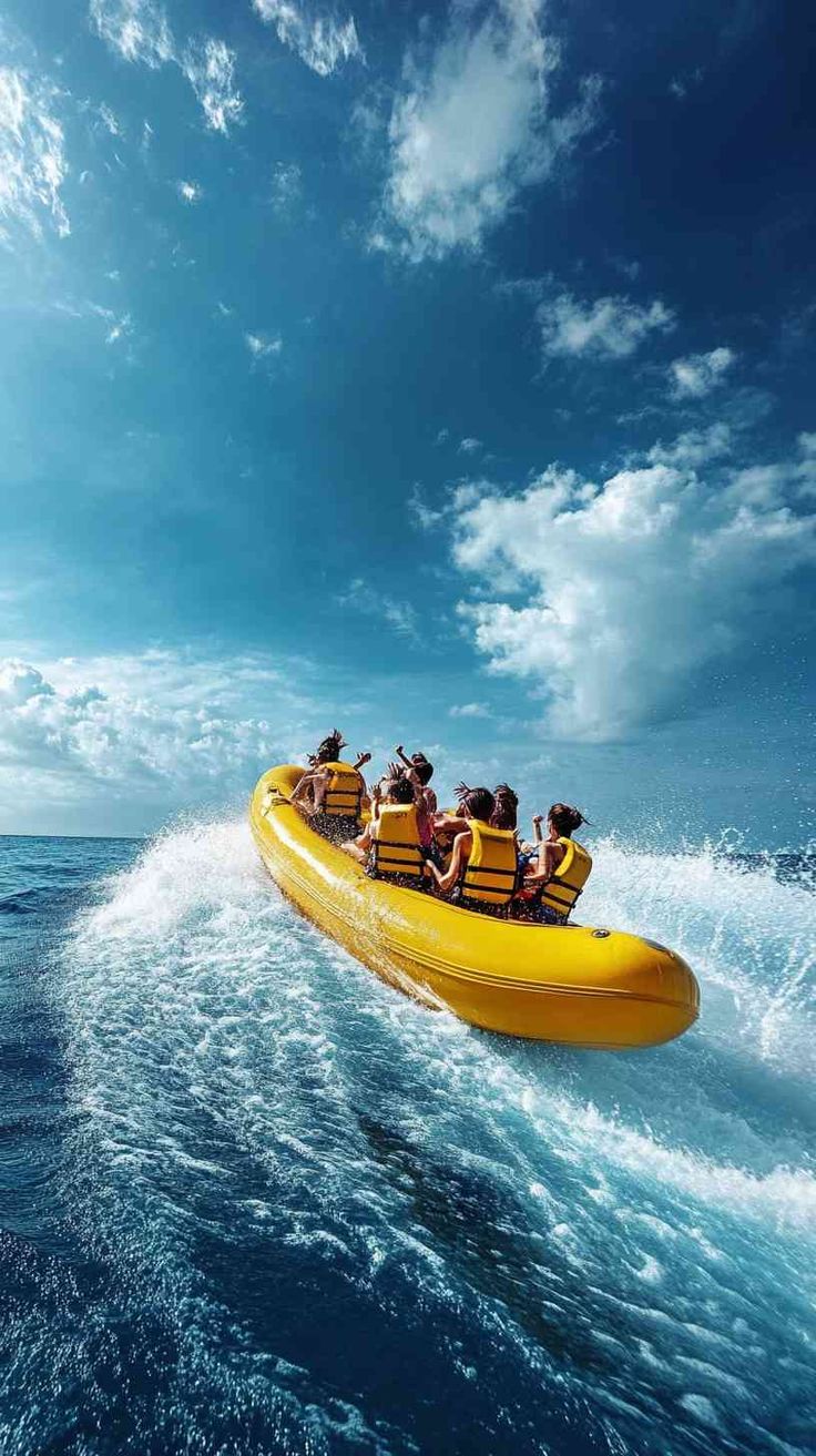 Banana Boat, Jet Ski & Parasailing; Uluwatu Temple and Kecak Fire Dance at sunset.